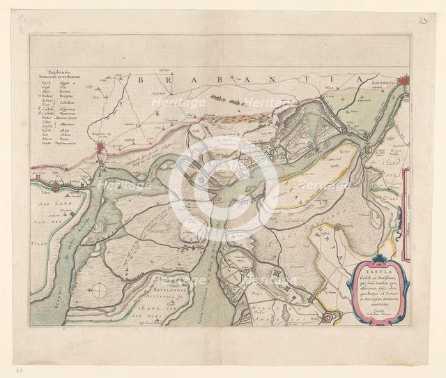 Map of the surroundings of Zandvliet, 1642. Creator: Willem Blaeu.