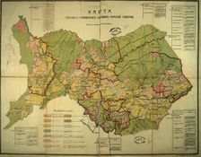 Map of Tomsk and Mariinsky uyezds of Tomsk province, 1908-1909. Creator: IAkovenko, A.