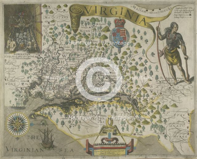Map of Virginia, 1618.  Creator: Theodor de Bry.