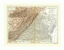 Map of Virginia, USA, c1900. Artist: Carl Hentschel