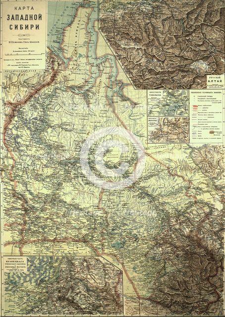 Map of Western Siberia, 1899-1914. Creator: Veniamin Petrovich.