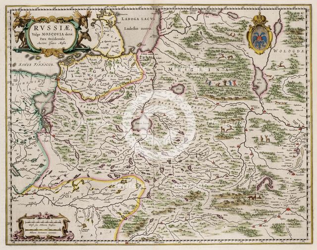 Map of Western Russia (From: Partes Septentrionalis et Orientalis), 1664. Artist: Massa, Isaac Abrahamsz. (1586-1643)