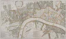 Map of Westminster, the City of London, Southwark and surrounding areas, 1739. Artist: Sutton Nicholls
