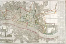 Map of Westminster, the City of London, Southwark and surrounding areas, 1743. Artist: Anon