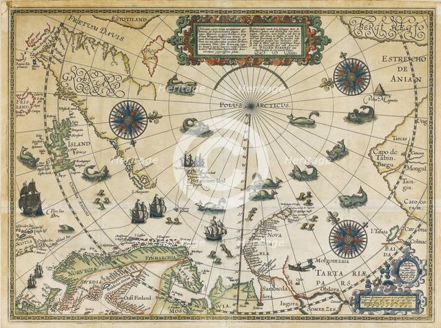 Map of Willem Barentsz Third Voyage, 1598. Artist: Claesz, Cornelis (ca. 1551-1609)
