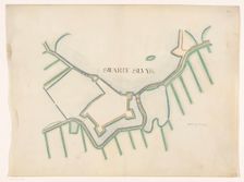 Map of Zwartsluis Fortification, c.1650-c.1799. Creator: Anon