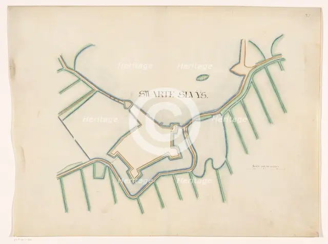 Map of Zwartsluis Fortification, c.1650-c.1799. Creator: Anon.