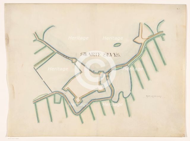 Map of Zwartsluis Fortification, c.1650-c.1799. Creator: Anon.