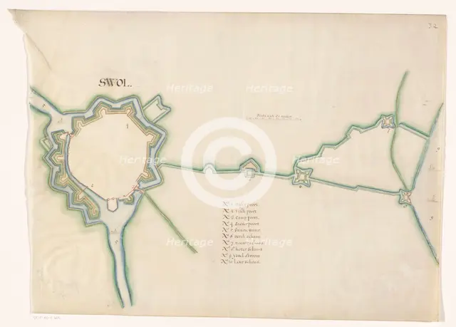 Map of Zwolle fortress, c.1650-c.1799. Creator: Anon.