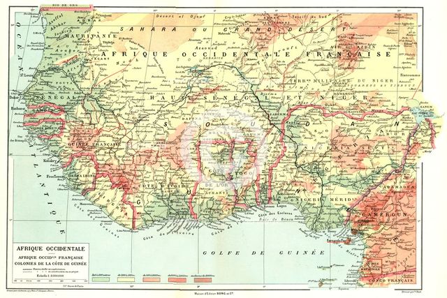 ''Map, Afrique Occidentale; L'Ouest Africain', 1914. Creator: Unknown.