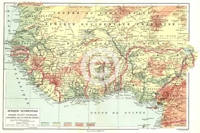 ''Map, Afrique Occidentale; L'Ouest Africain', 1914. Creator: Unknown.