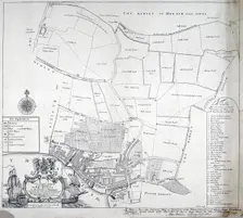 Map and table of Limehouse in the Parish of Stepney, London, 1703. Artist: I Harris