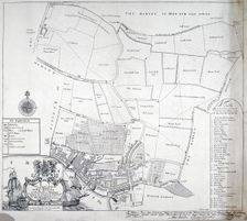 Map and table of Limehouse in the Parish of Stepney, London, 1703. Artist: I Harris