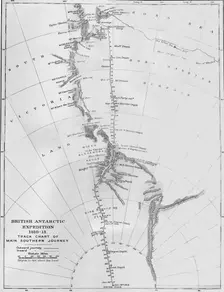 Map - British Antarctic Expedition 1910-13. Track Chart of Main Southern Journey 1913