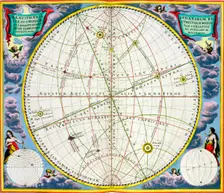 Map charting the movement of the Earth and Planets, 1660-1661. Creator: Andreas Cellarius