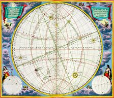 Map charting the movement of the Earth and Planets, 1660-1661. Creator: Andreas Cellarius