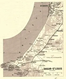 'Map, Dakar - St Louis; L'Ouest Africain 1914. Creator: Unknown