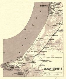 'Map, Dakar - St Louis; L'Ouest Africain 1914. Creator: Unknown