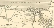 Map illustrating the Campaigns in Egypt from February, 1915, to May, 1916 . Creator: Unknown