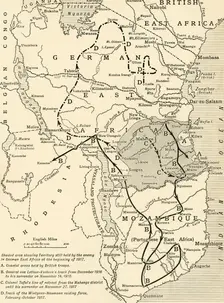 Map illustrating the Closing Phases of the East African Campaign, 1917-18 (c1920). Creator: Unknown