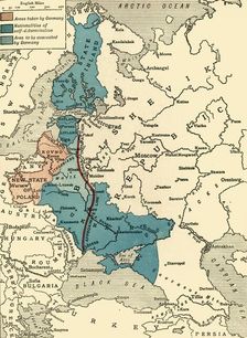 Map illustrating the Brest-Litovsk Treaties First World War, c1918, (c1920). Creator: Unknown