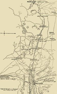 Map Illustrating the Eastward Move from Eerstefabrieken to Middelburg 1901. Creator: Unknown