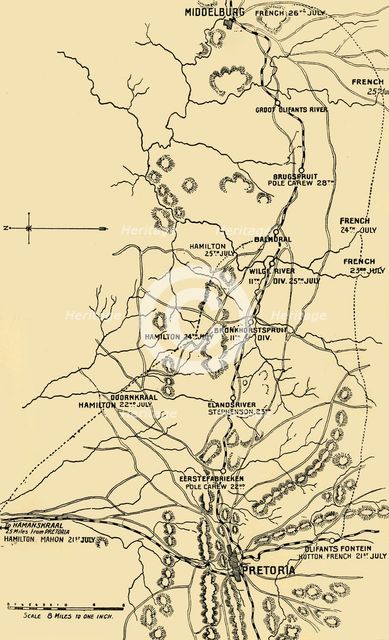 'Map Illustrating the Eastward Move from Eerstefabrieken to Middelburg', 1901. Creator: Unknown.