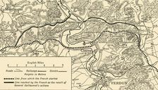 Map illustrating the Operations at Verdun First World War, August-November, 1917, (c1920). Creator: Unknown