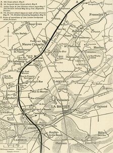 Map illustrating the Operations of the First Army... First World War, 1915, (c1920). Creator: Unknown