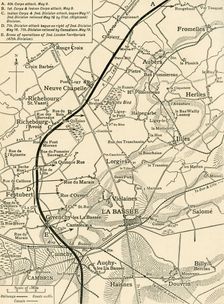 Map illustrating the Operations of the First Army... First World War, 1915, (c1920). Creator: Unknown