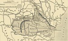 Map illustrating the Roumanian Campaign to the end of 1916 (c1920). Creator: Unknown