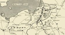 Map illustrating the Russian Invasion of East Prussia 1915. Creator: Unknown