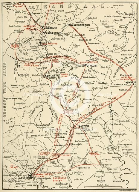 'Map Illustrating General Buller's Campaign in Natal - May-June 1900', 1901. Creator: Unknown.