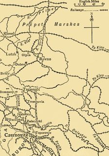Map illustrating General Ivanoff's operations... First World War, 1915, (c1920). Creator: Unknown