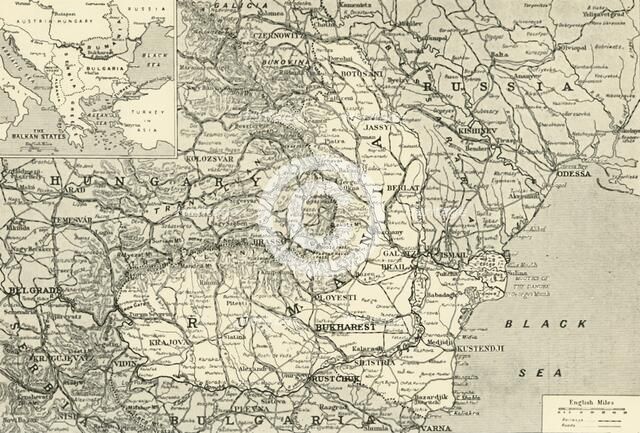 'Map Indicating the Area of the Rumanian Campaign', 1917. Creator: Unknown.