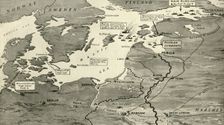 Map indicating the Position of the Allied Naval Victory in the Baltic 1916. Creator: Unknown