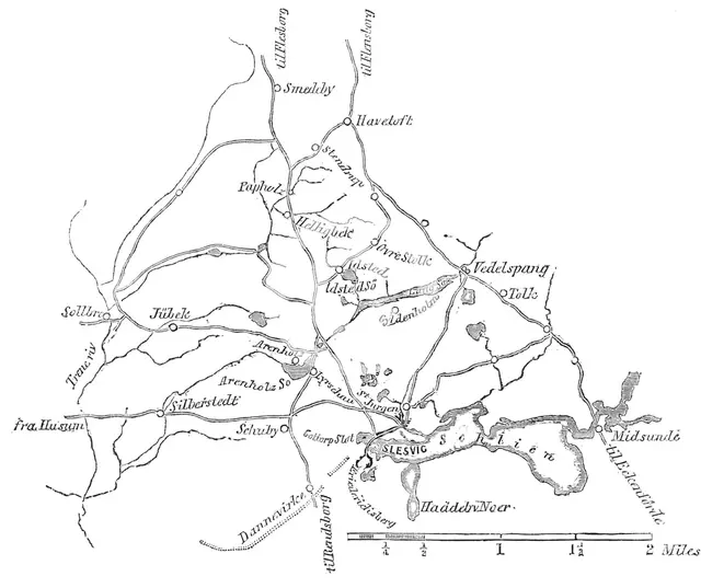 Map - Seat of the Schleswig-Holstein War, 1850. Creator: Unknown.