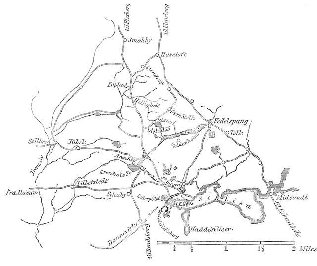 Map - Seat of the Schleswig-Holstein War, 1850. Creator: Unknown.
