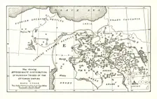 Map showing Approximate Distribution of Kurdish Tribes of the Ottoman Empire c1915. Creator: Mark Sykes