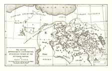 Map showing Approximate Distribution of Kurdish Tribes of the Ottoman Empire c1915. Creator: Mark Sykes