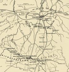 Map Showing District Between Johannesburg and Pretoria, and the Position of the British Forces Roun Creator: Unknown