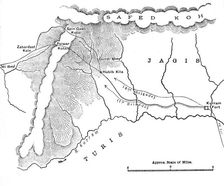 Map Showing March of General Roberts to Peiwar Kotal (Nov. 28 to Dec. 1, 1878) c1880