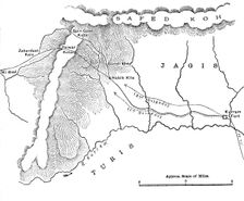 Map Showing March of General Roberts to Peiwar Kotal (Nov. 28 to Dec. 1, 1878) c1880