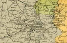Map Showing the Forts of Liège 1919. Creator: London Geographical Institute