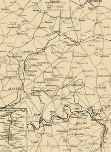 Map Showing the Great British Advance of July 1916 1916. Creator: Unknown