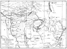 Map showing the Great Forest traversed by Mr. Stanley and his party, 1890. Creator: Unknown