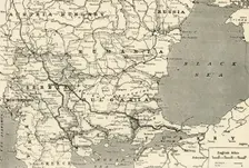 Map Showing the Relation of Serbia to Neighbouring States 1916. Creator: Unknown