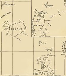 Map showing the Scope of the Operations of the 10th Cruiser Squadron ..1916, (c1920). Creator: Unknown