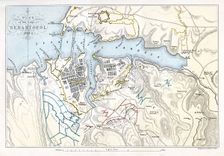Map showing the Siege of Sevastopol, Crimean War, 1854-1855, (1893).Artist: Robert Walker