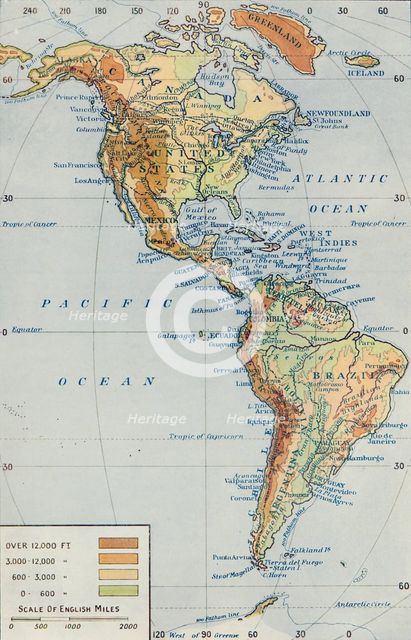 'Map - The Continent of America', 1916. Artist: Unknown.